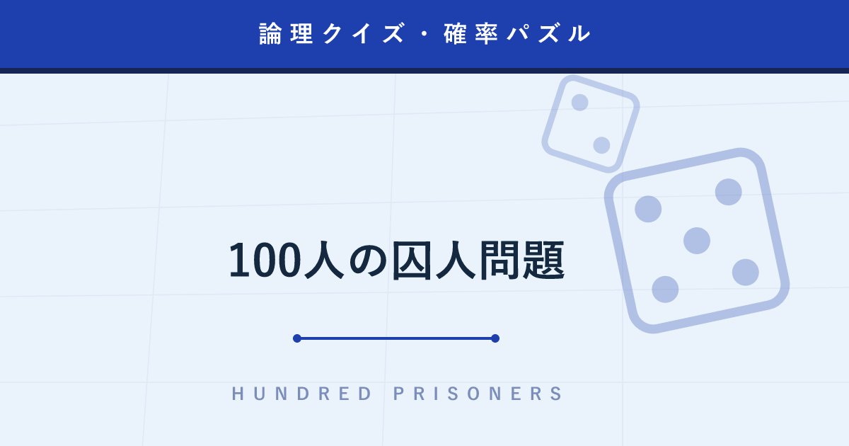 【論理クイズ】100人の囚人問題 ─ 生存率がほぼ0%から31%に跳ね上がる箱の開け方