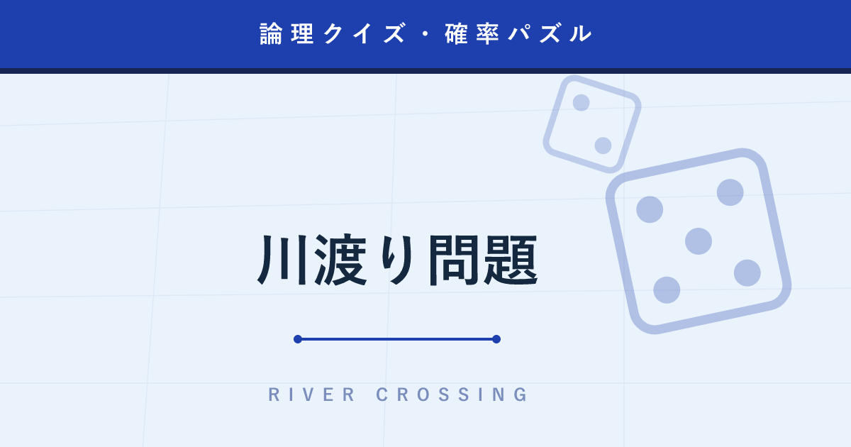 【論理クイズ】川渡り問題 ─ オオカミとヤギとキャベツを運ぶ1200年前のパズル
